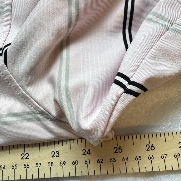 Kirkland Signature Polo Shirt Mens Large Pink Striped Performance Golf Stretch - Picture 6 of 8